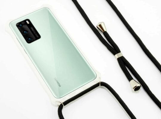 Handyhülle Huawei P40 Pro KSIX TPU Halsband Schwarz Durchsichtig