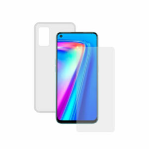 Bildschirmschutz aus Hartglas fürs Handy + Hülle für Handys Realme 7 Pro Contact Durchsichtig