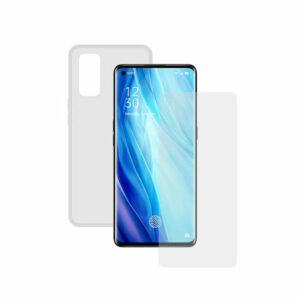 Bildschirmschutz aus Hartglas fürs Handy + Hülle für Handys Oppo Reno 4 Pro Contact Durchsichtig